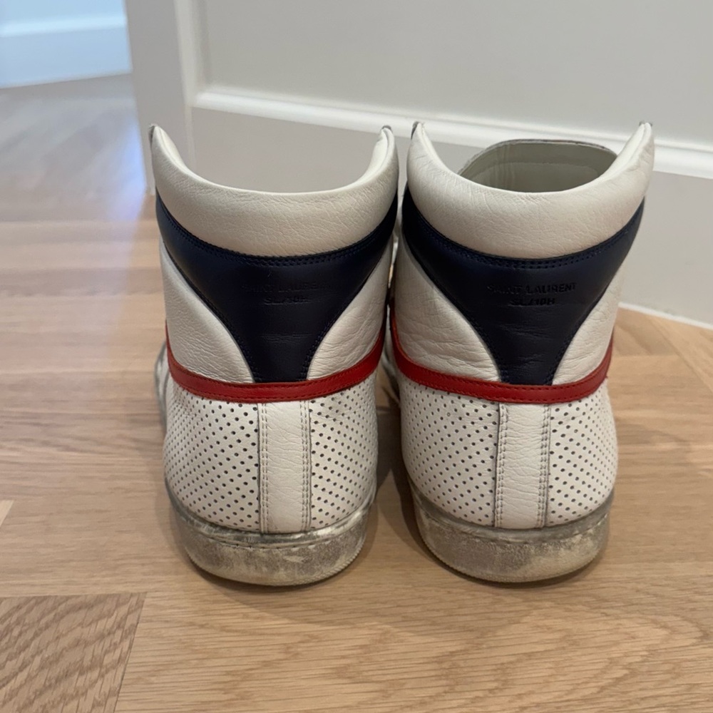 SAINT LAURENT
Calfskin Perforated Court Classic SL/10H High Top Sneakers - Picture 4 of 7